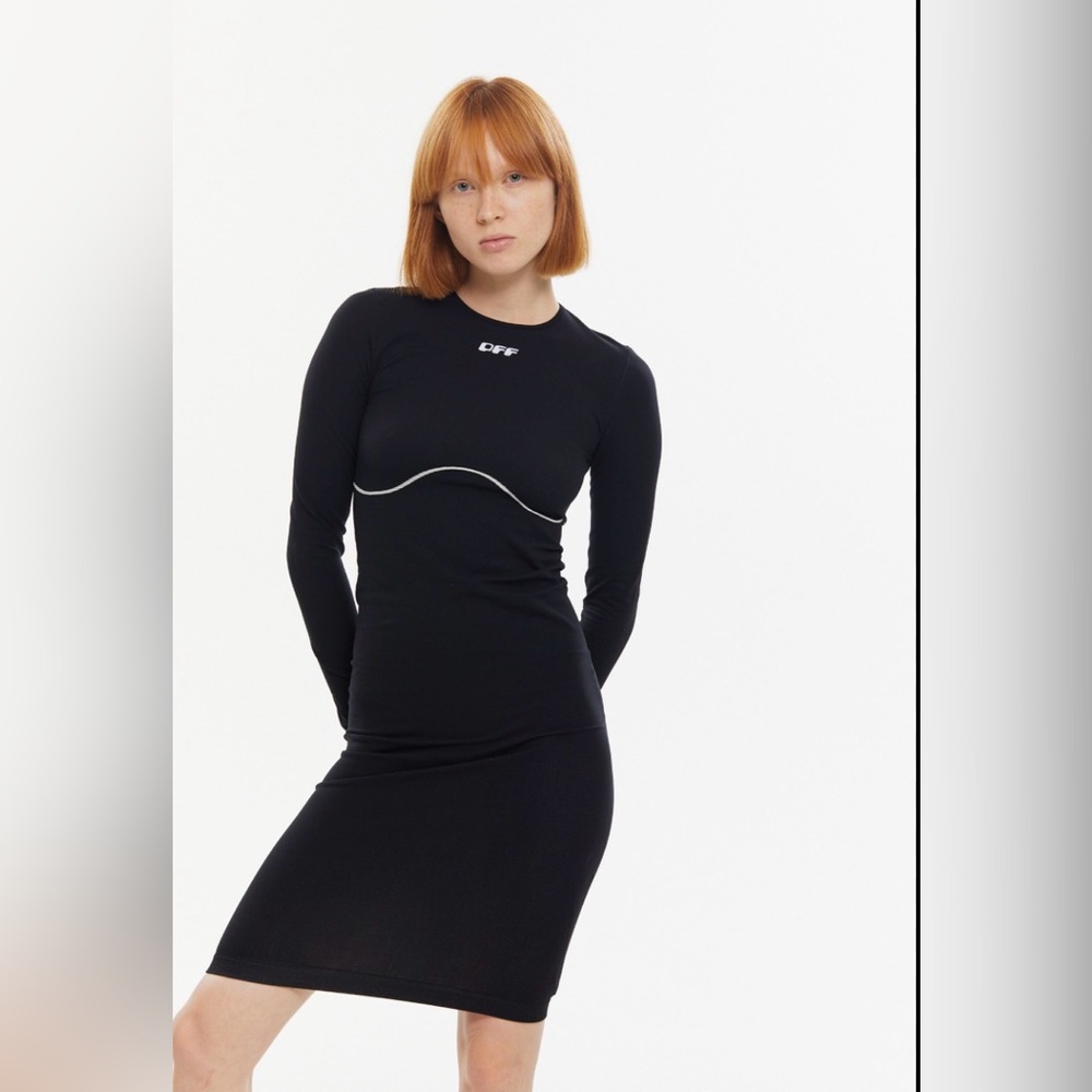 OFF-WHITE Athletic Logo Seamless Dress Black & White | NWT | XS